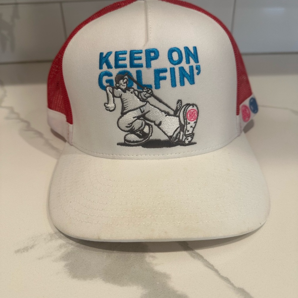 G/FORE White and Red Golf Hat